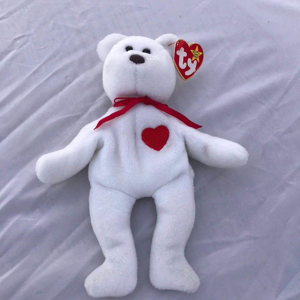 Valentino Bear, Ty Beanie Baby! Retired Valentines Gift, Toy Bear Christmas Gift